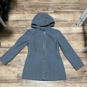 London Fog Women's Gray Hooded Peacoat